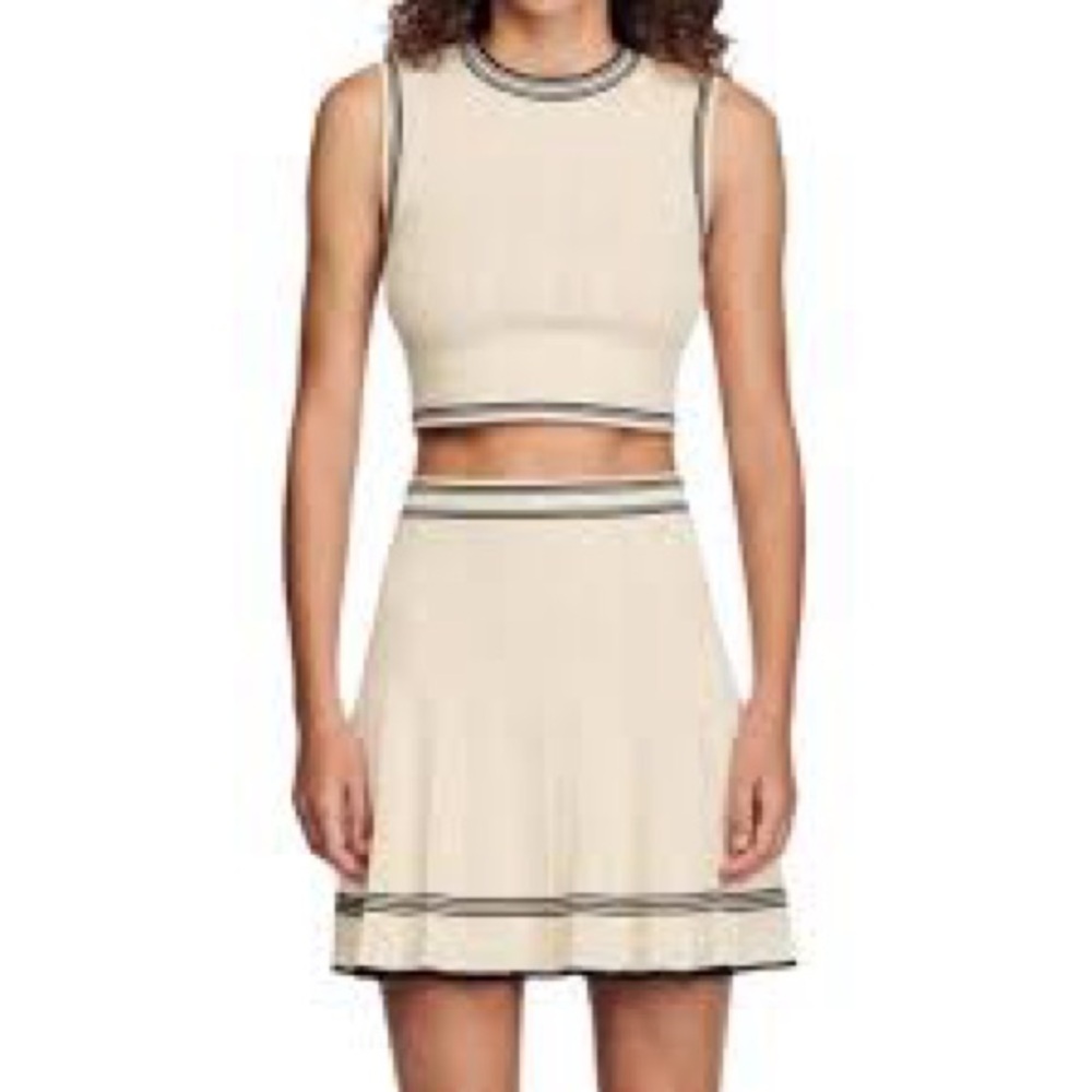 House of Harlow 1960 Sweater Vest and Skirt - Cream/Black (L)